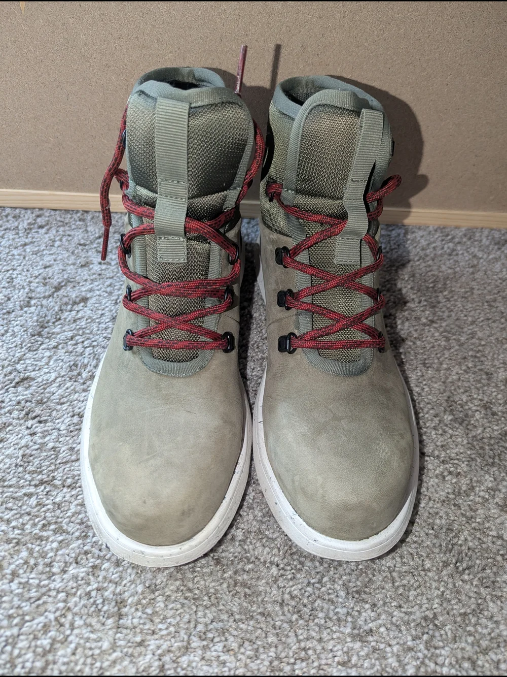 Bogs Cypress Lace Green/Red Leather Bootie 7.5 Composite Toe Work Boots